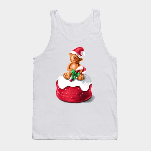 Christmas Bear Cake Tank Top by Svetlana Pelin